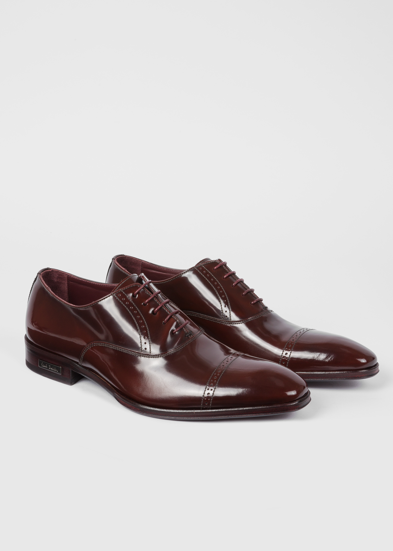 Men's Burgundy Patent Leather 'Lord' Oxford Shoes - Paul Smith US