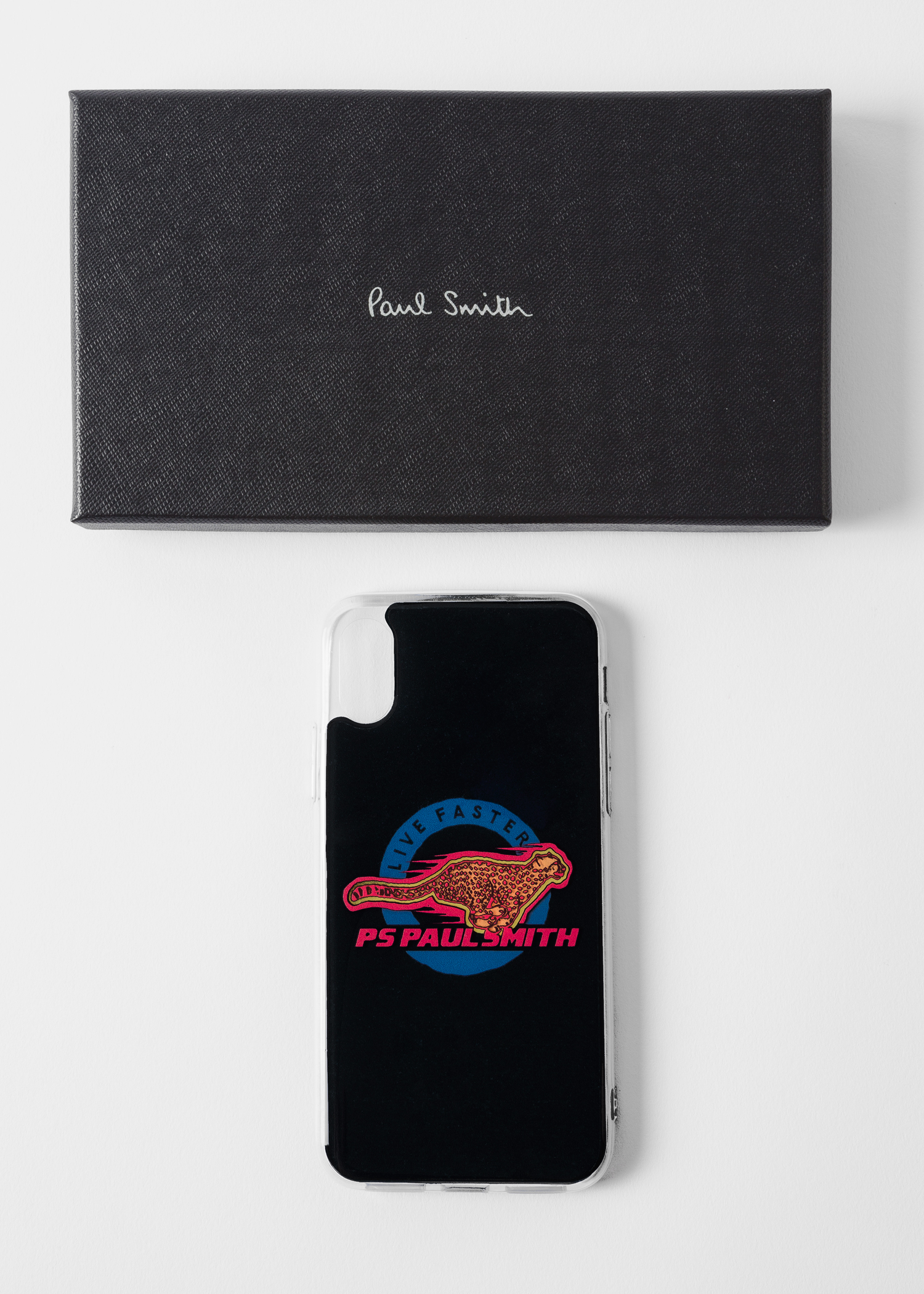 Box view - 'Live Faster' iPhone X Case Paul Smith