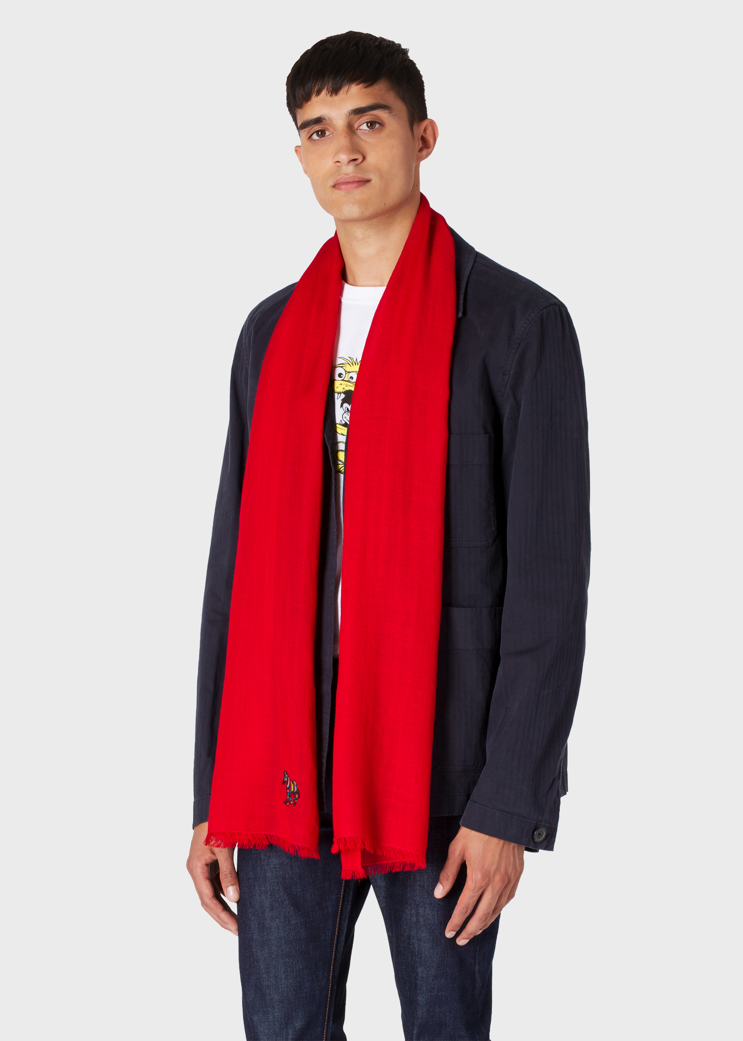 Paul Smith Men Scarf Made In China Jeans RRP£160 Clearance
