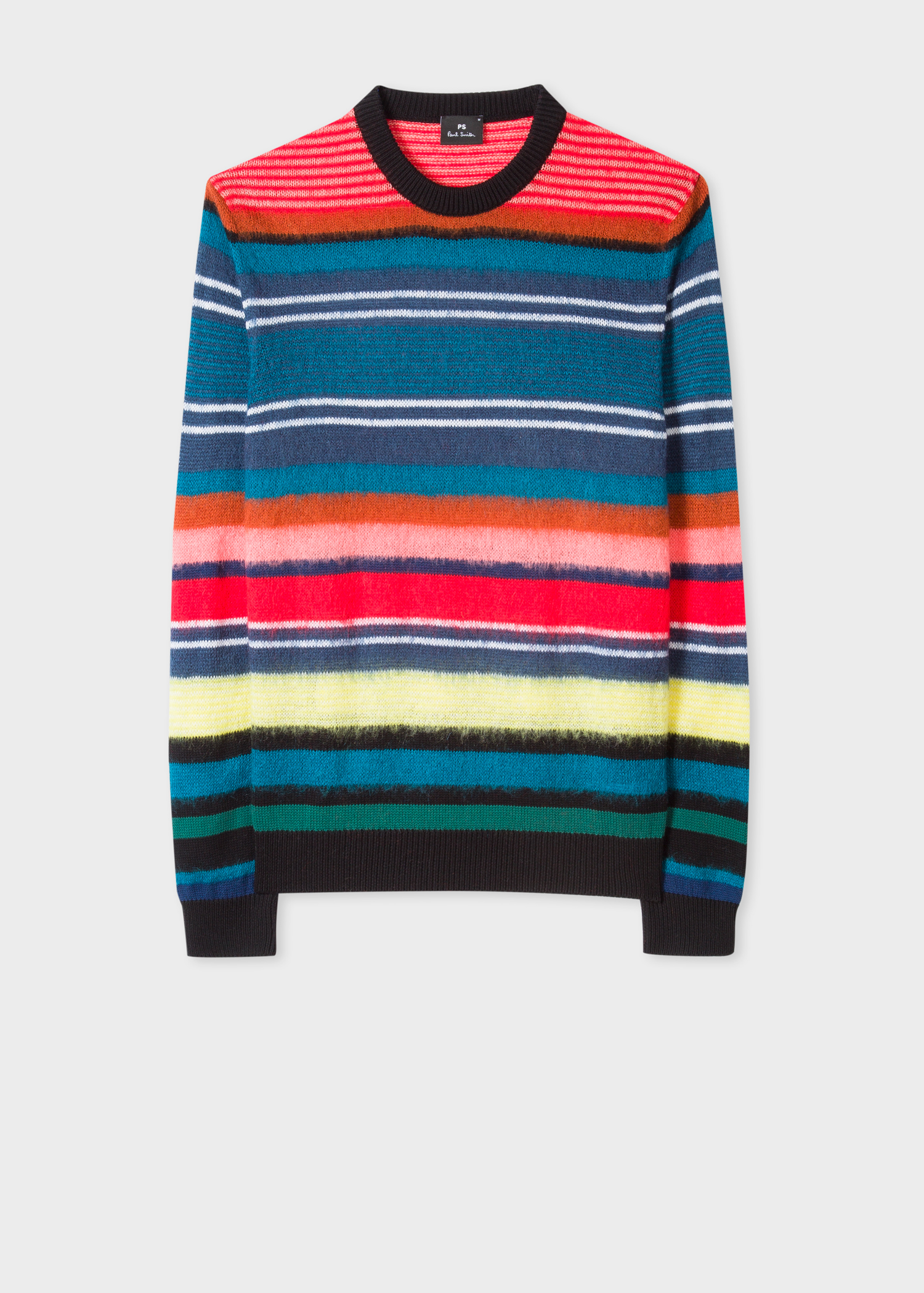 Front view - Men's Multi-Colour Striped Wool-Blend Sweater Paul Smith