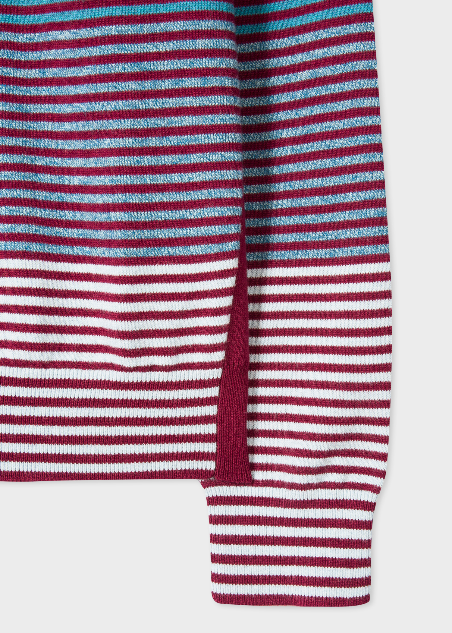 Hem view - Men's Purple Stripe Cotton Sweater Paul Smith
