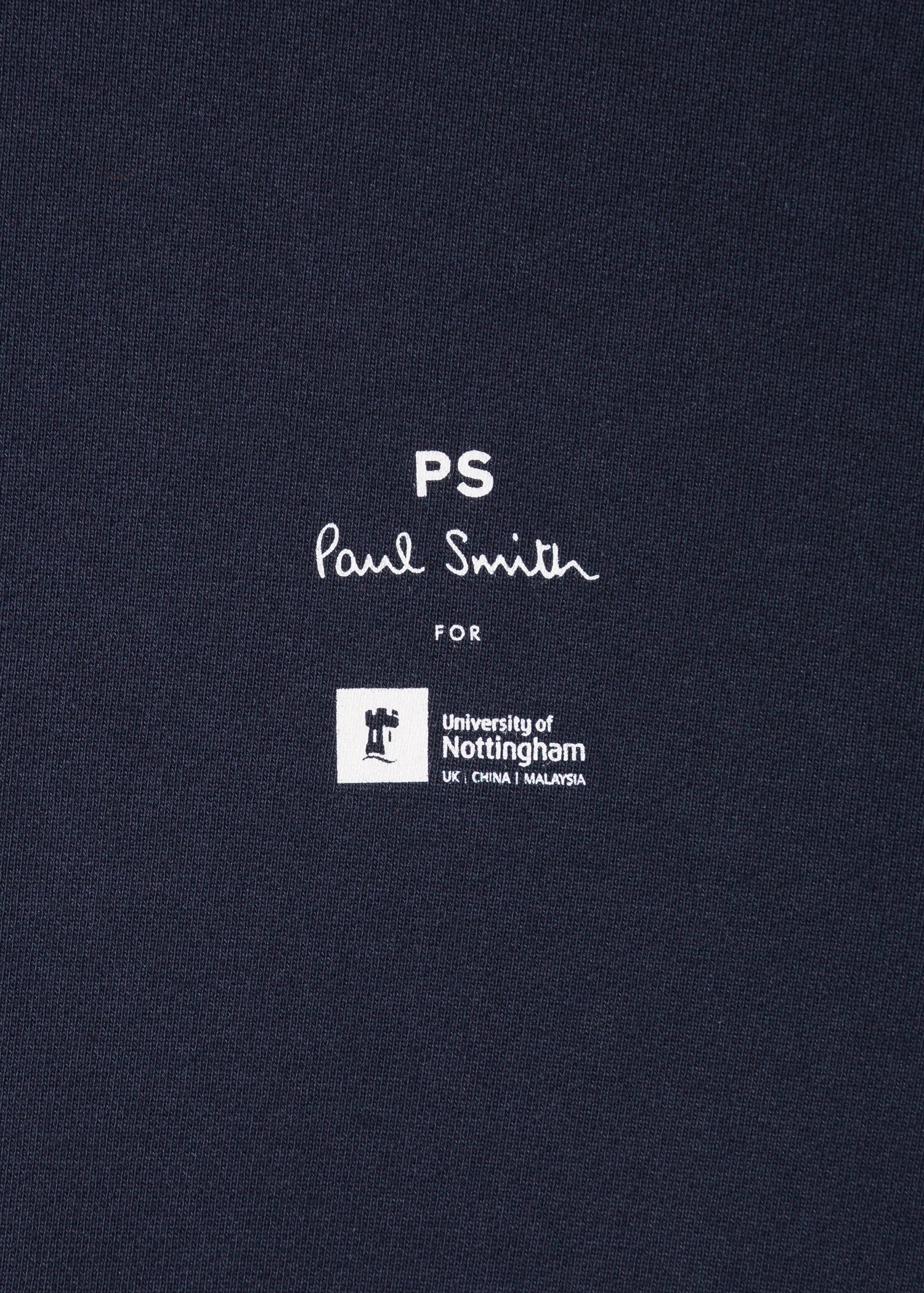 Detail view - Paul Smith For University Of Nottingham - Navy 'Trent Building' Print Hoodie Paul Smith