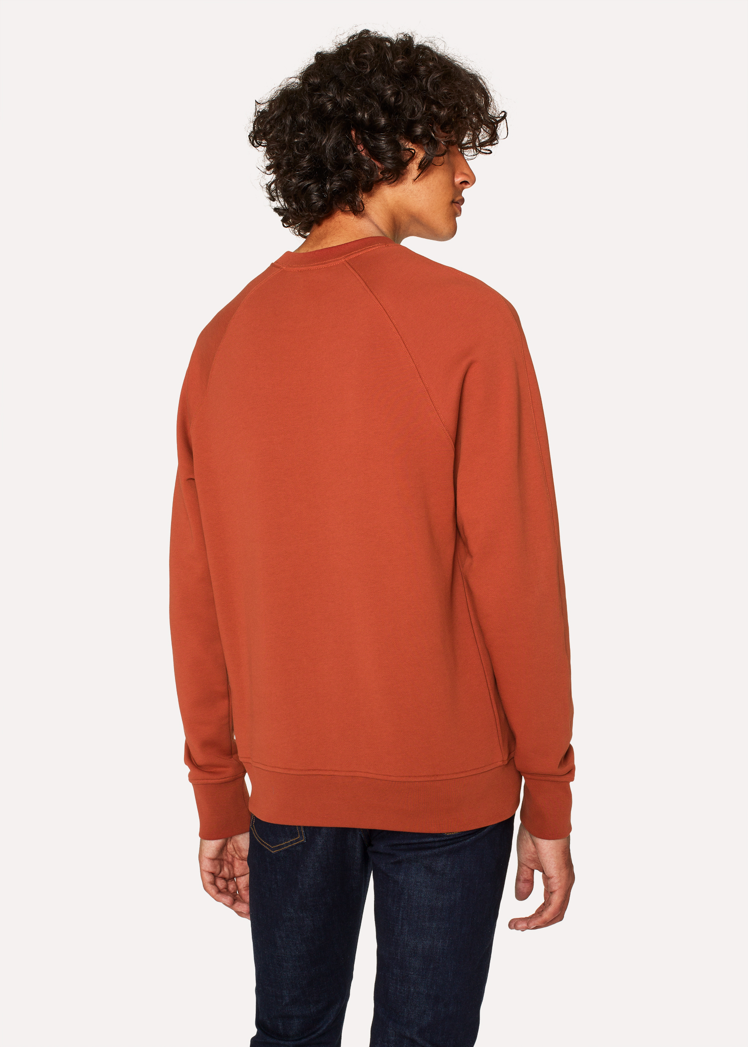 Men's Burnt Orange Cotton Raglan Sweatshirt - Paul Smith