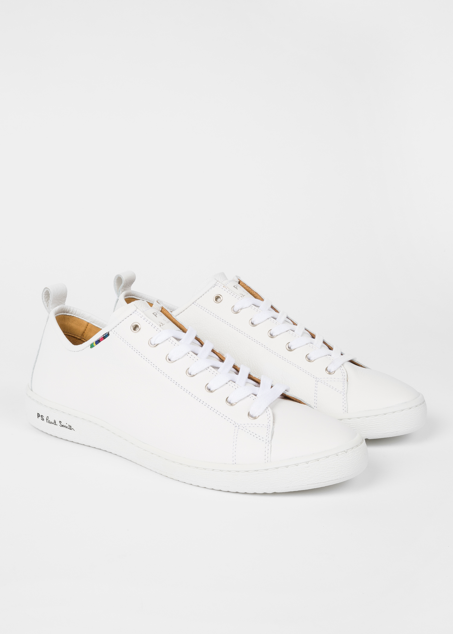 Men's White Calf Leather 'Miyata' Trainers by Paul Smith