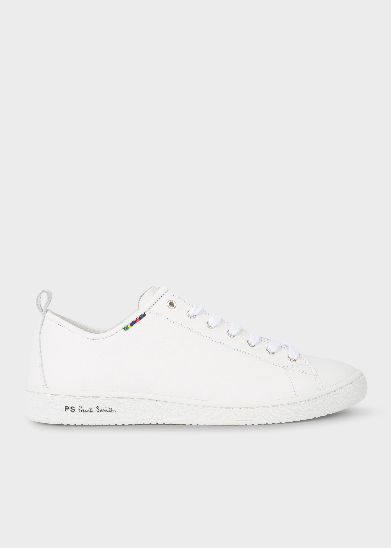 Men's White Calf Leather 'Miyata' Trainers