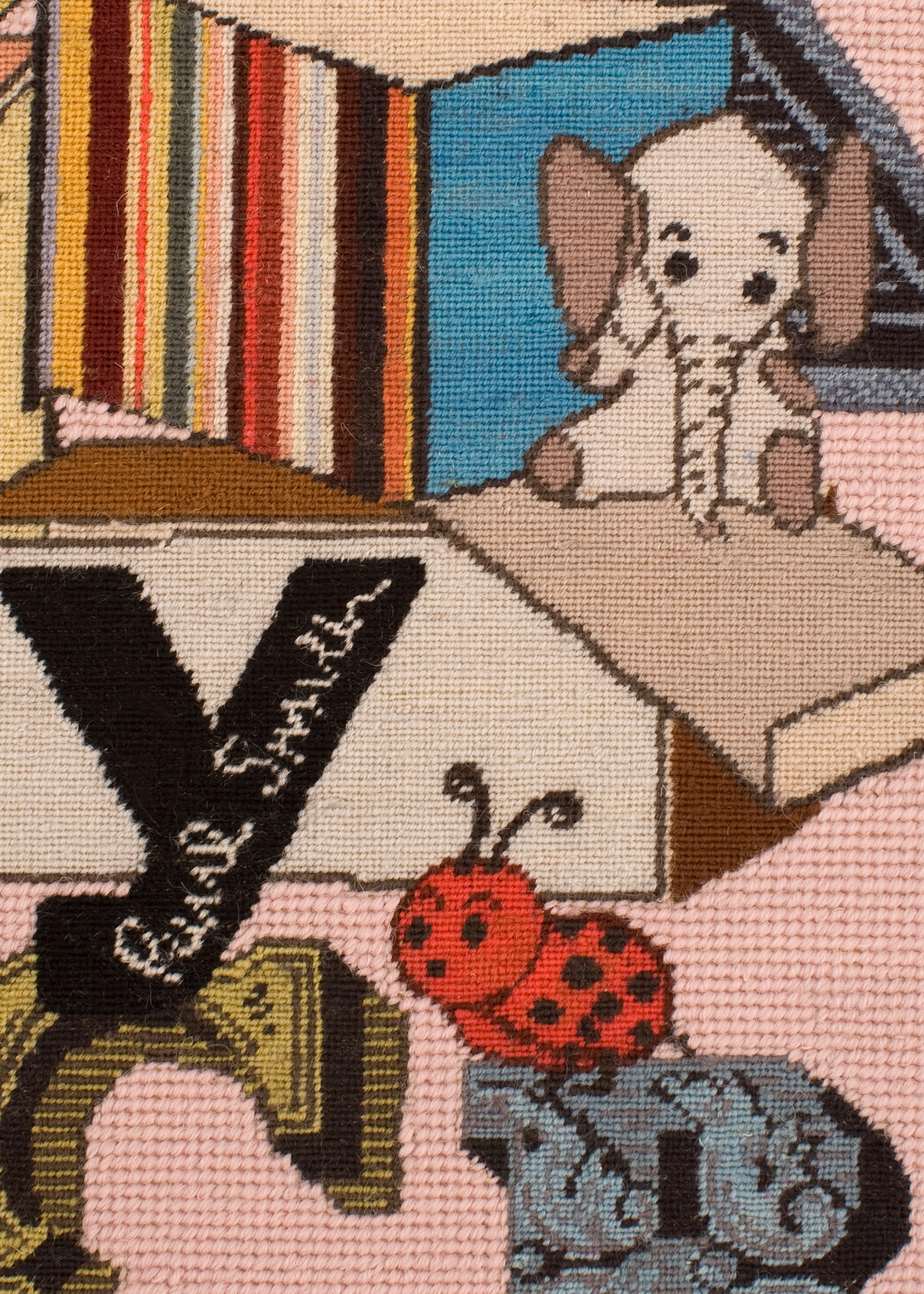 Paul Smith for The Rug Company | Pink Alphabet Blocks Needlepoint Wall Hanging