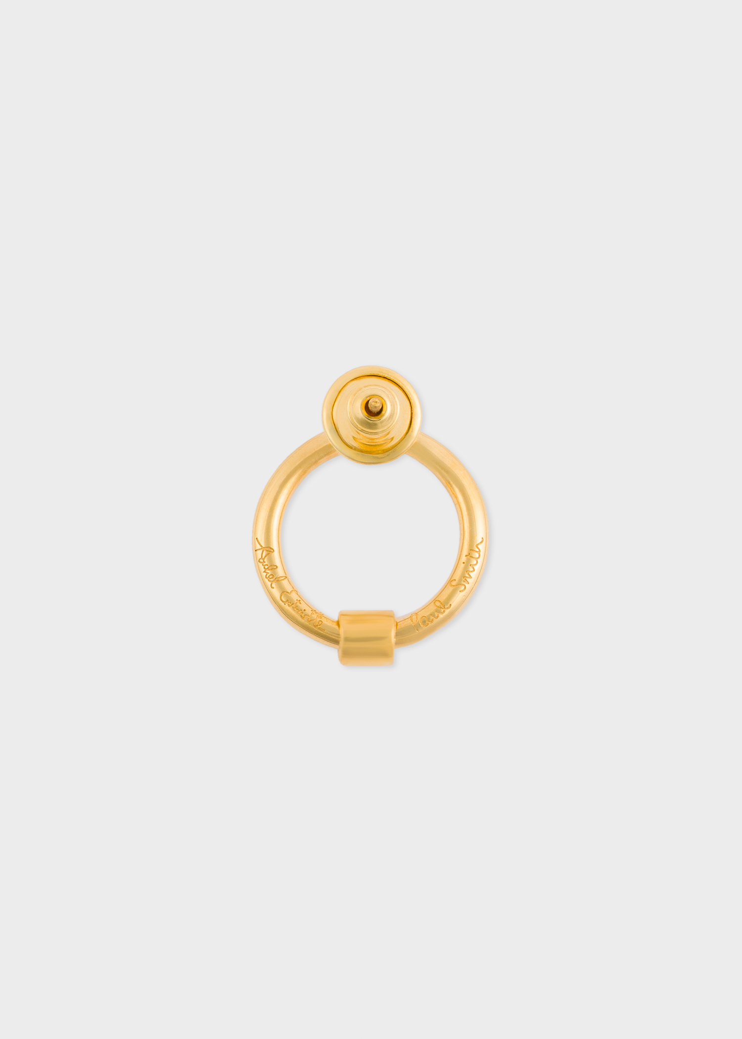 Paul Smith X Rachel Entwistle Gold Pendulum Hoop Earrings With Paul Smith X Rachel Entwistle Gold Pendulum Hoop Earrings With Red C Stone