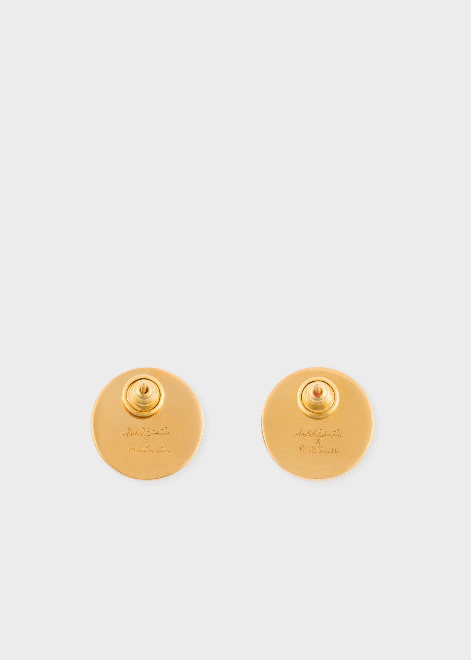 Paul Smith X Rachel Entwistle Gold Stud Earrings With Red C Paul Smith X Rachel Entwistle Gold Stud Earrings With Red C Stone