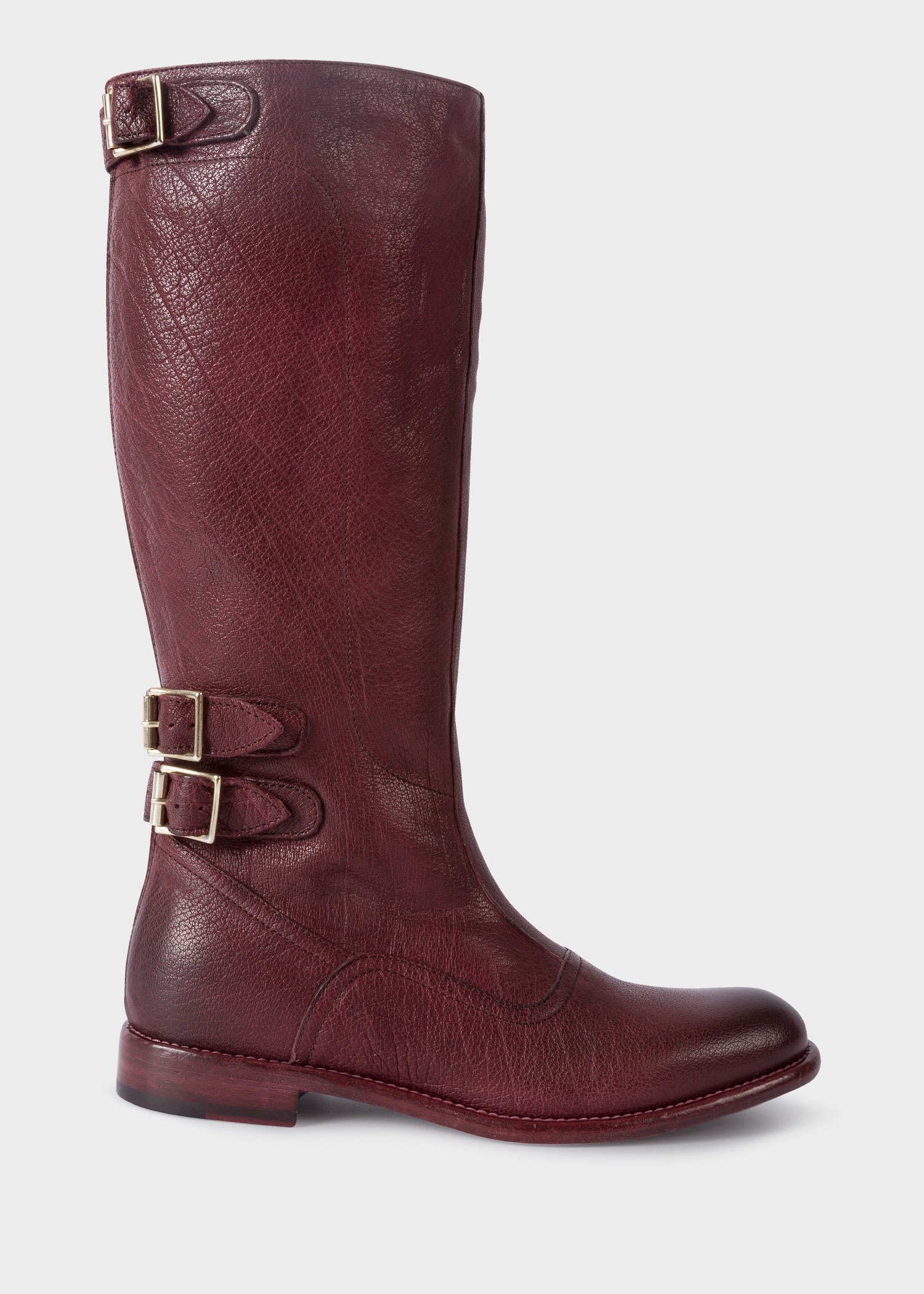 Women's Bordeaux Leather 'Kings' Boots - Paul Smith