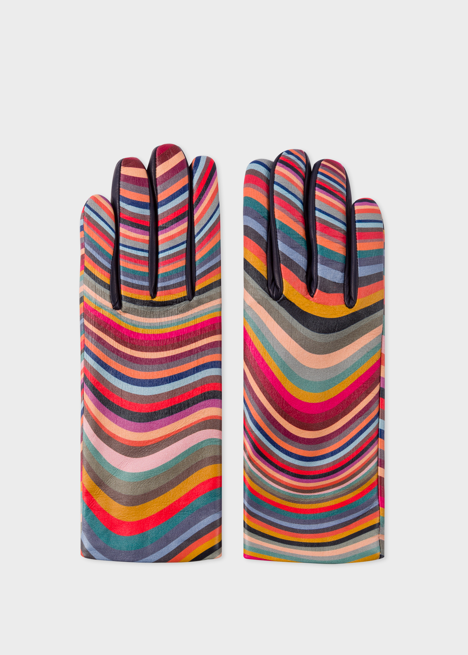 Women's Swirl Print Leather Gloves