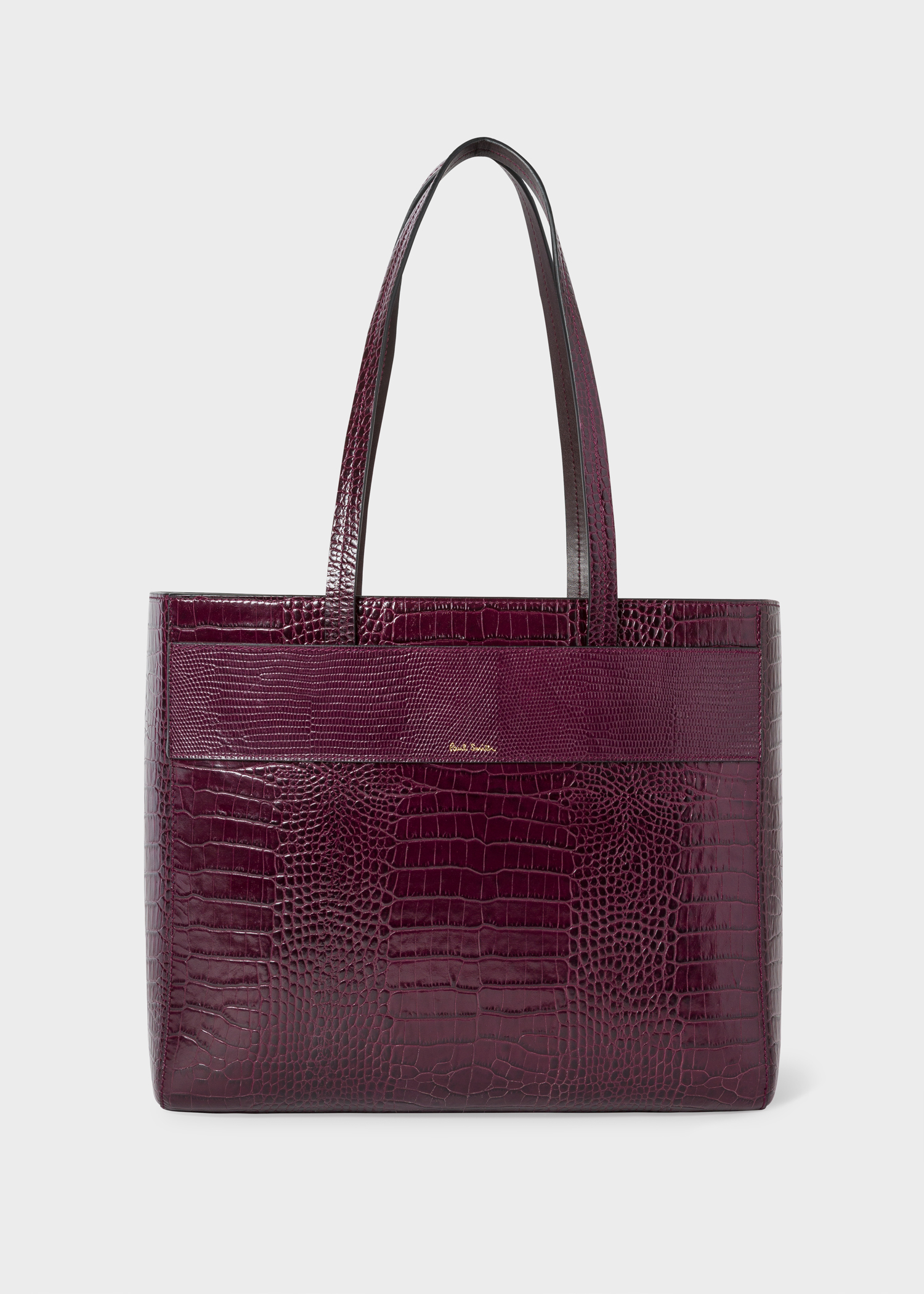 Women S Burgundy Mock Croc Small Leather Tote Bag Paul Smith Women S Burgundy Mock Croc Small Leather Tote Bag Paul Smith