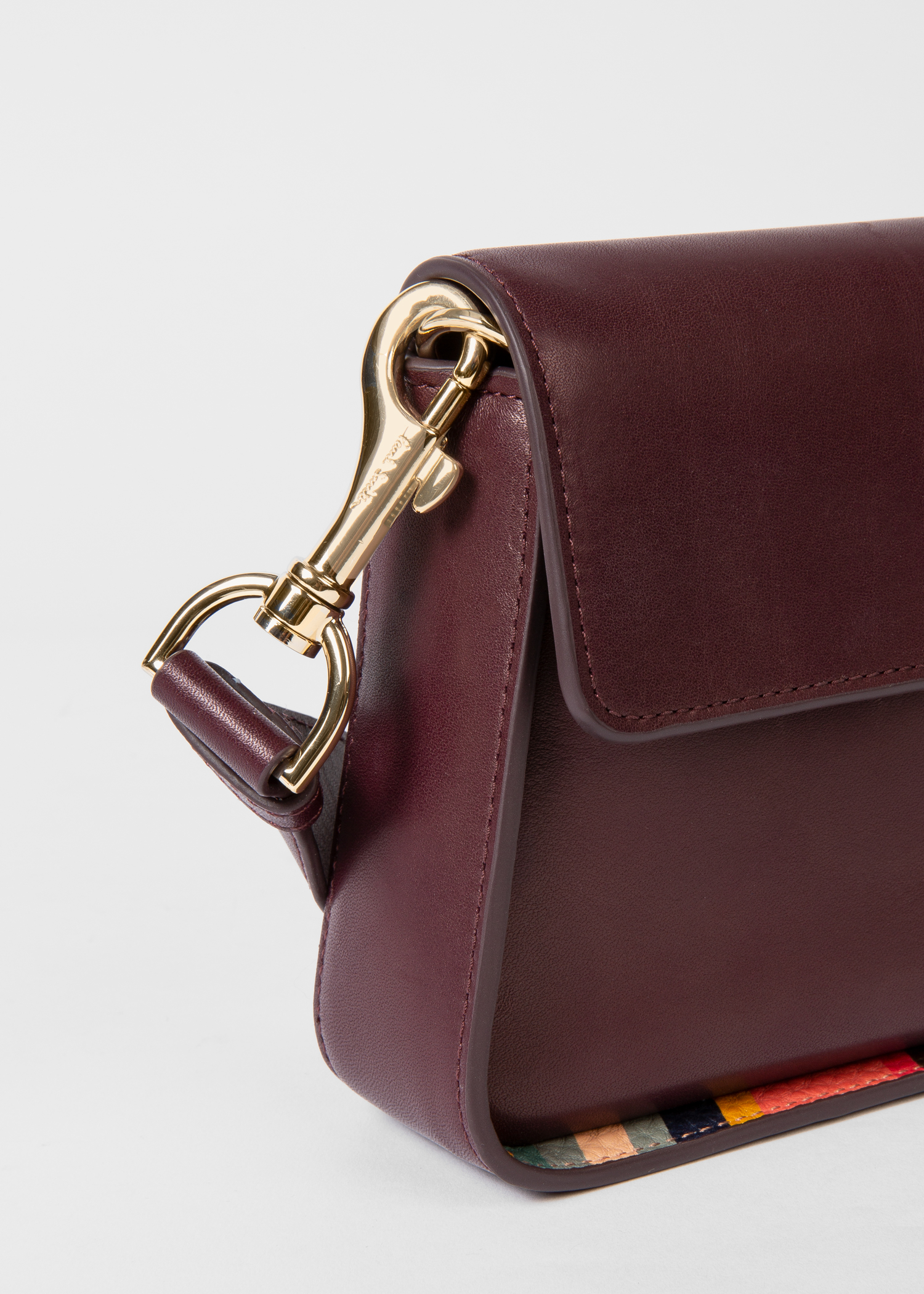 Women S Burgundy Leather Belt Bag With Swirl Trims
