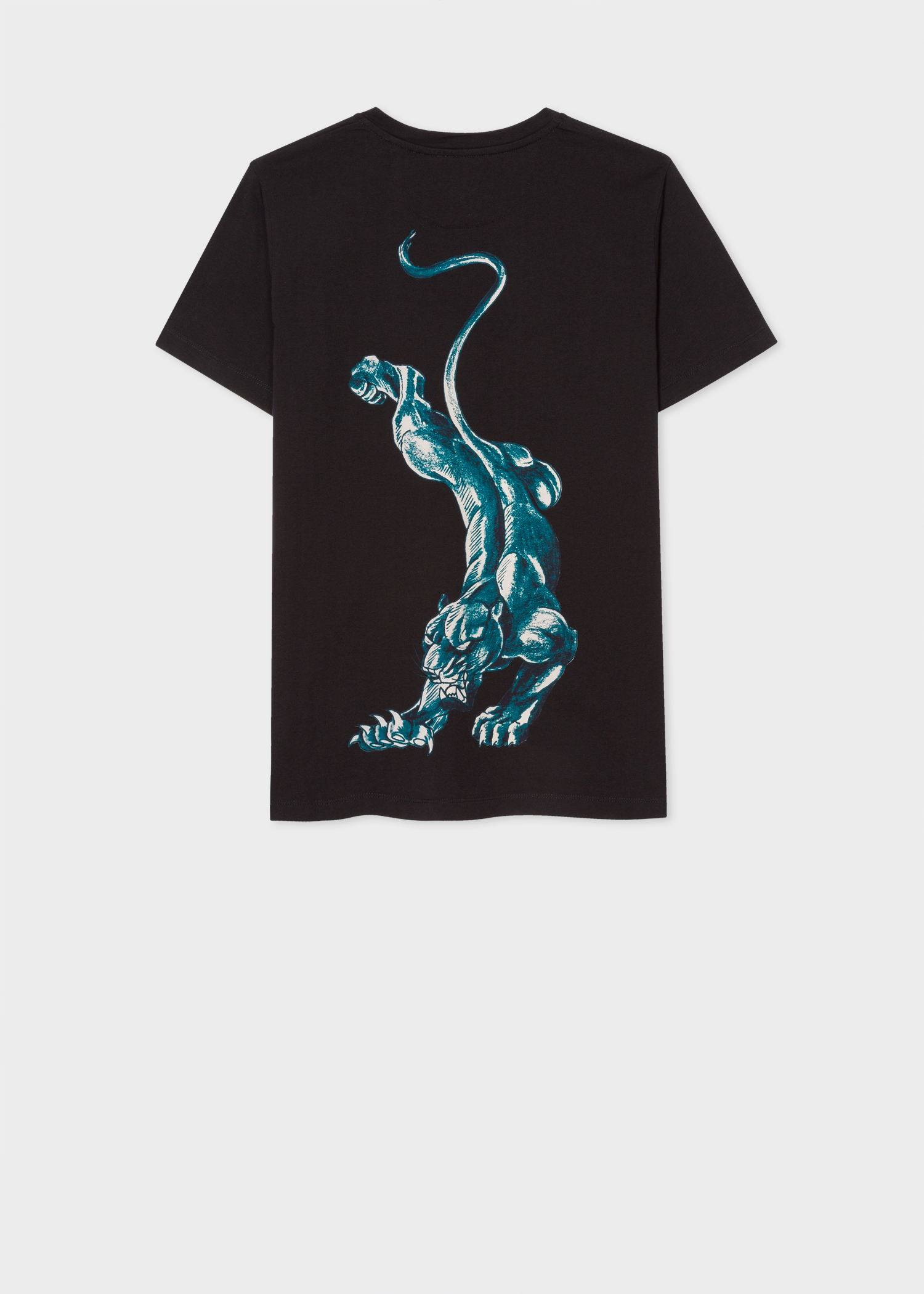 Back print view - Paul Smith + Mark Mahoney - Women's Black T-Shirt With Panther Back Print Paul Smith