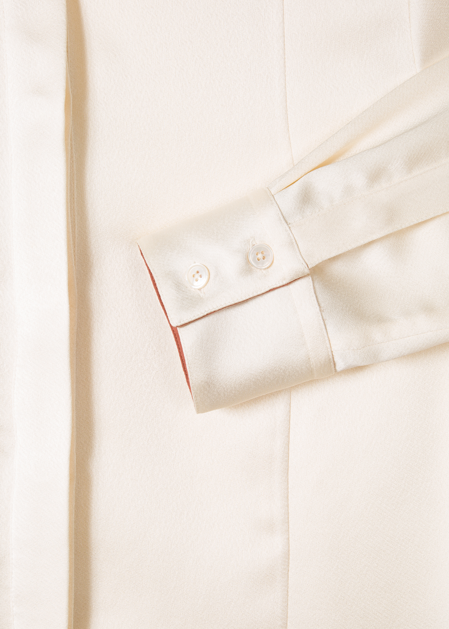 Cuff detail - Women's Cream Satin Shirt With Contrast Details Paul Smith