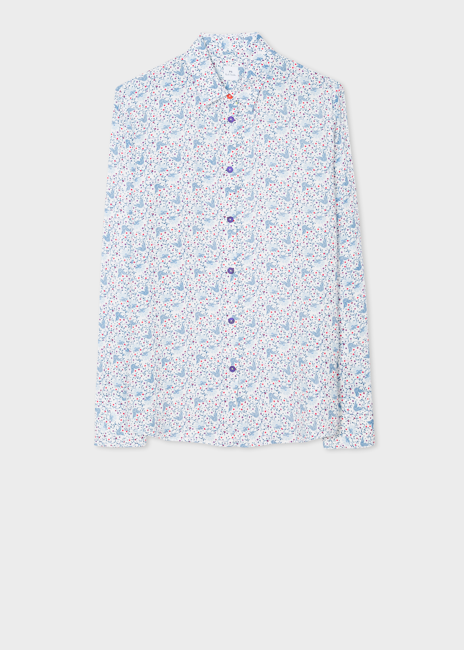 Front view - Women's White 'Saturn Floral' Print Shirt Paul Smith