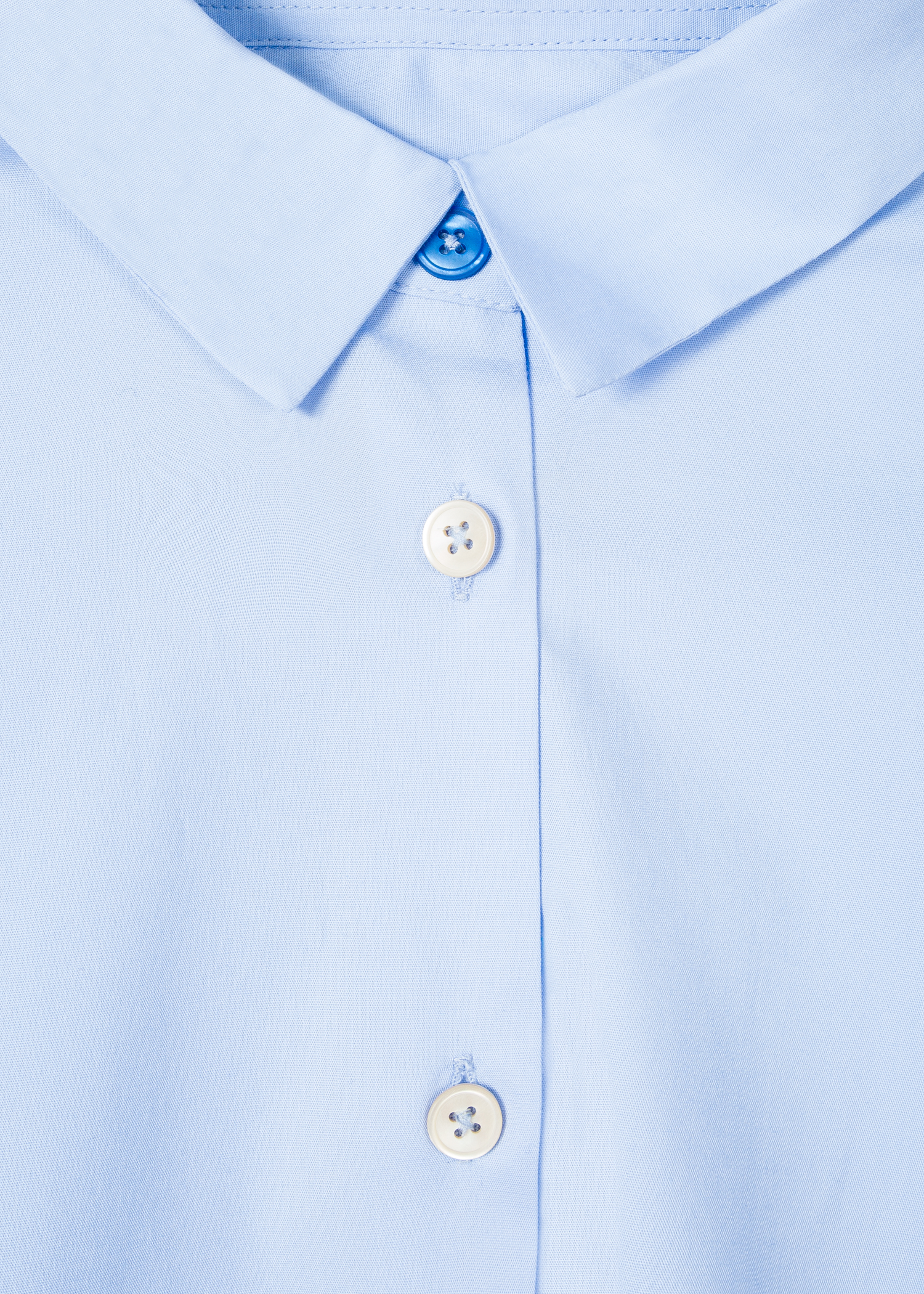 Women's Slim-Fit Light Blue Cotton Shirt With 'Lips' Print Cuff Lining ...