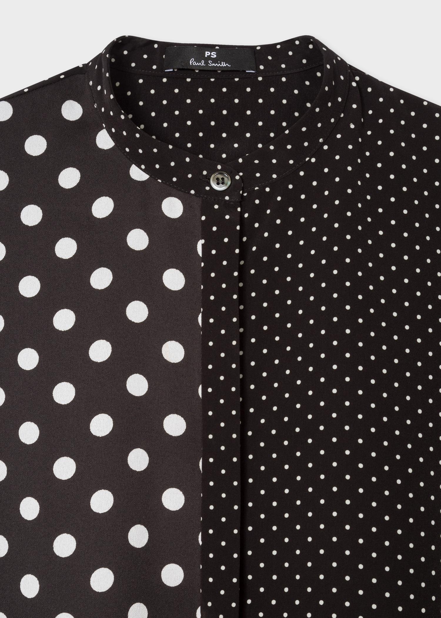 Women's Black And White Polka Dot Shirt With Tie Cuffs - Paul Smith US