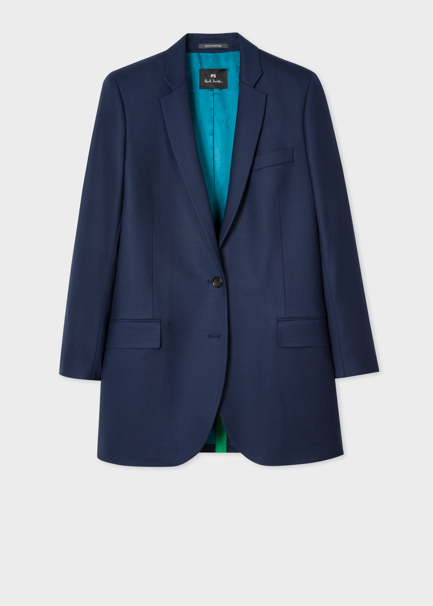 Women's Boyfriend-Fit Navy Wool-Hopsack Blazer - Paul Smith