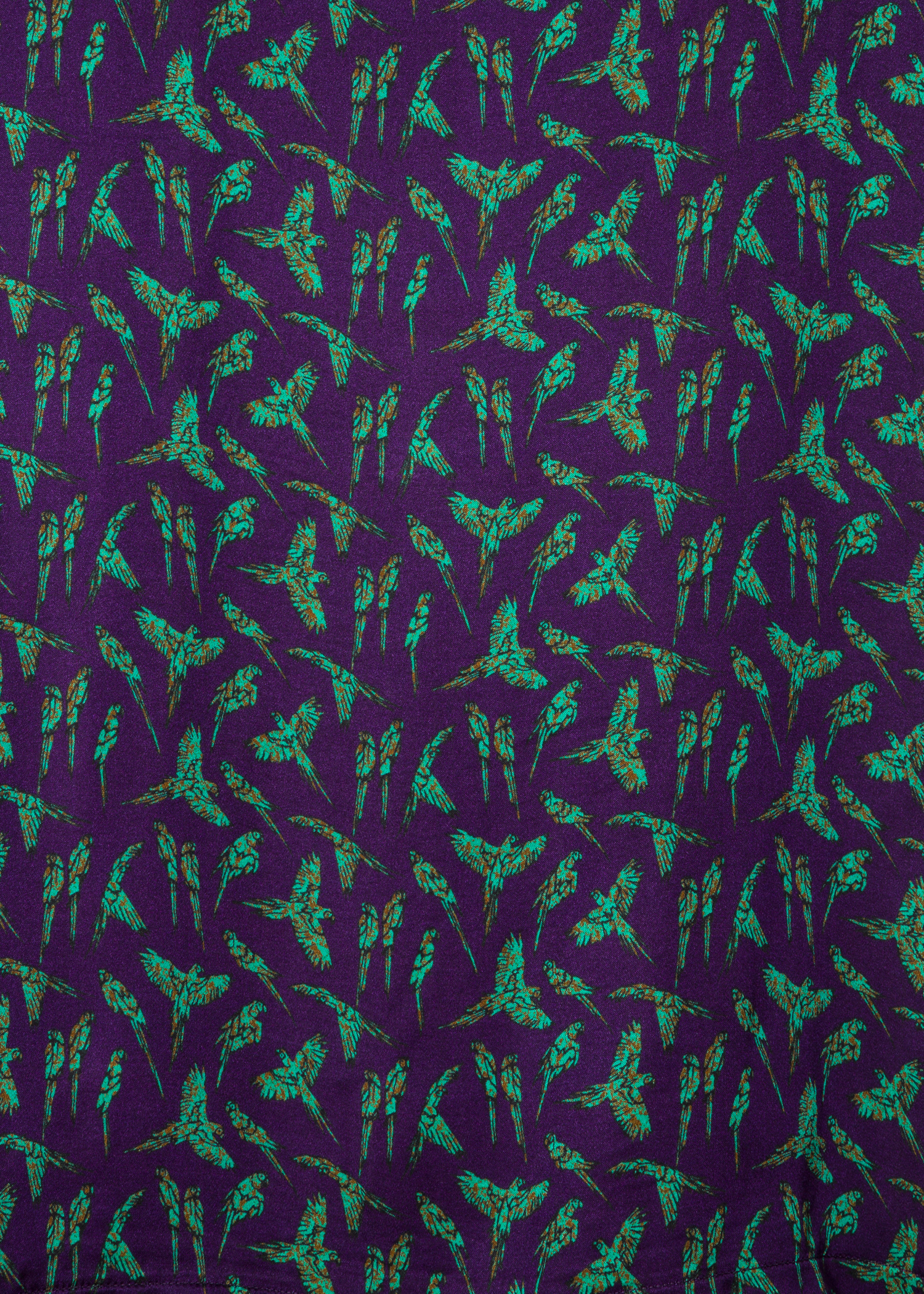Fabric view - Women's Purple 'Parrot' Print Scoop Neck T-Shirt Paul Smith