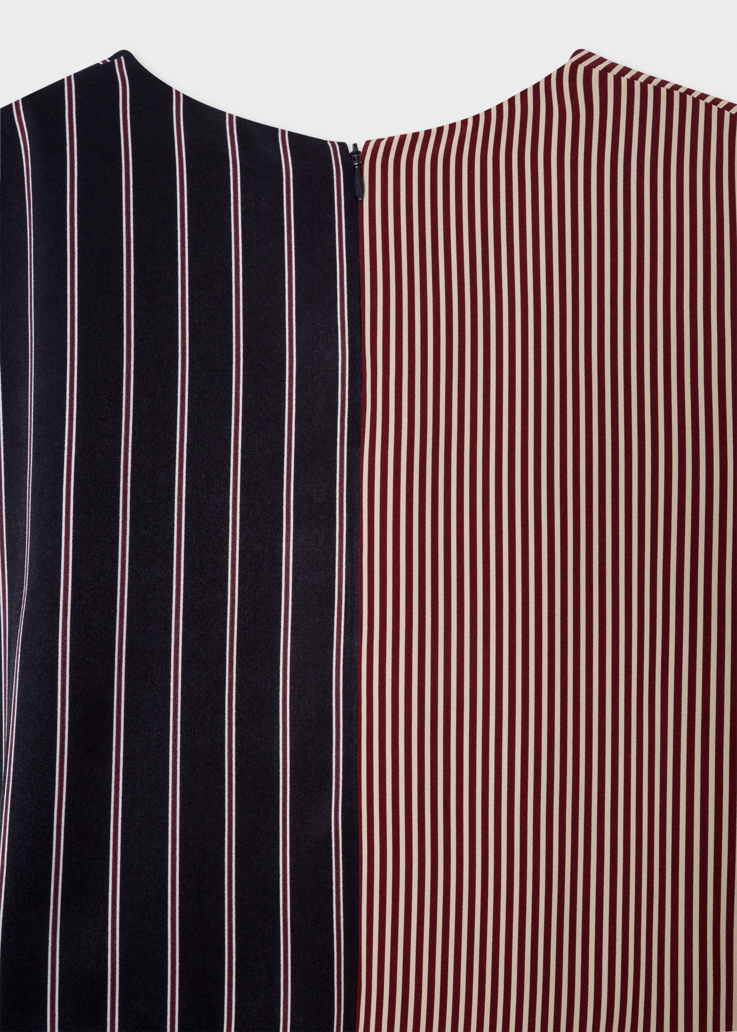 Back View - Women's Dark Navy Panelled Stripe Wrap Midi Dress Paul Smith