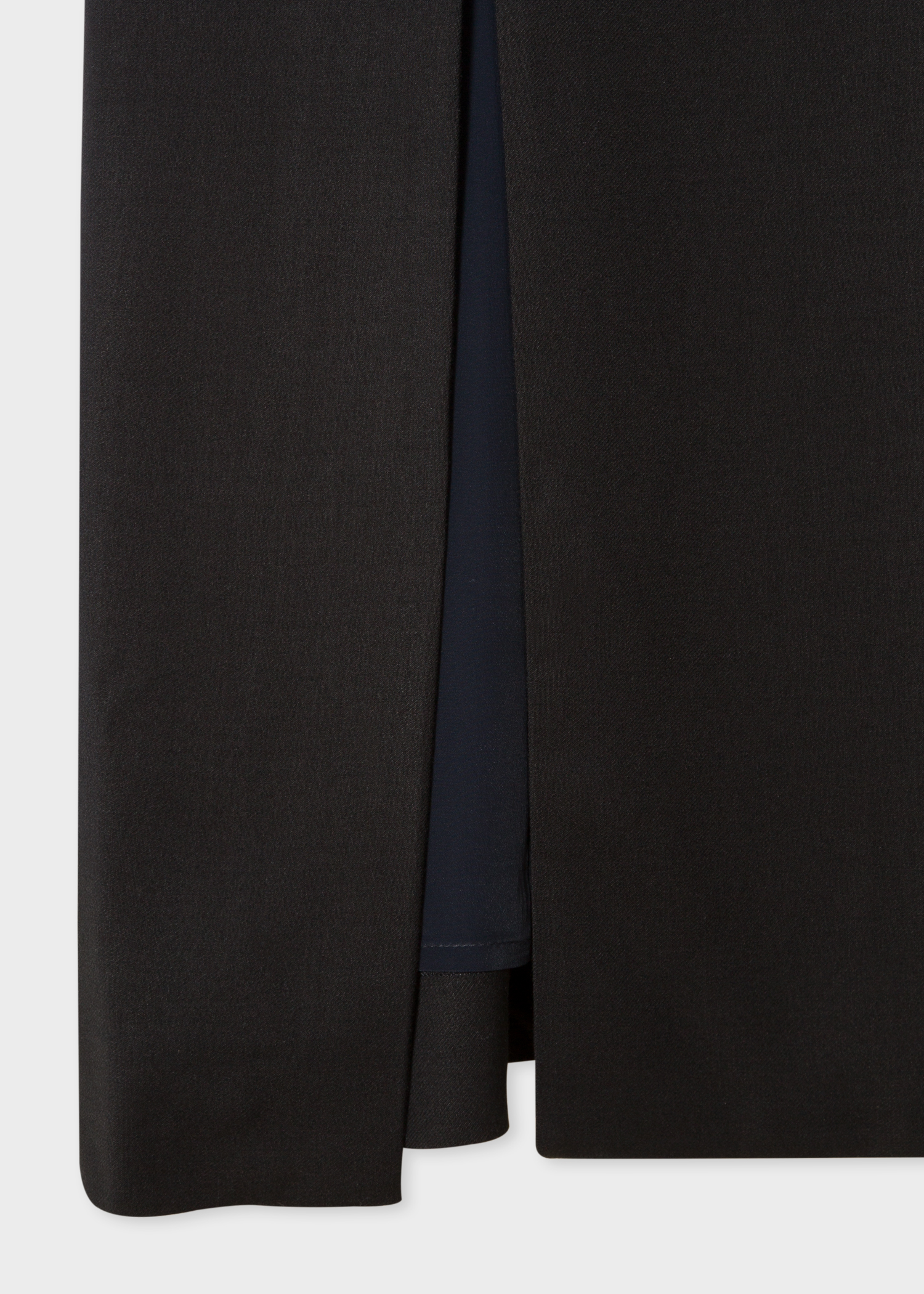 Vent View - Women's Black Tuxedo Double-Breasted Dress With Satin Detail Paul Smith