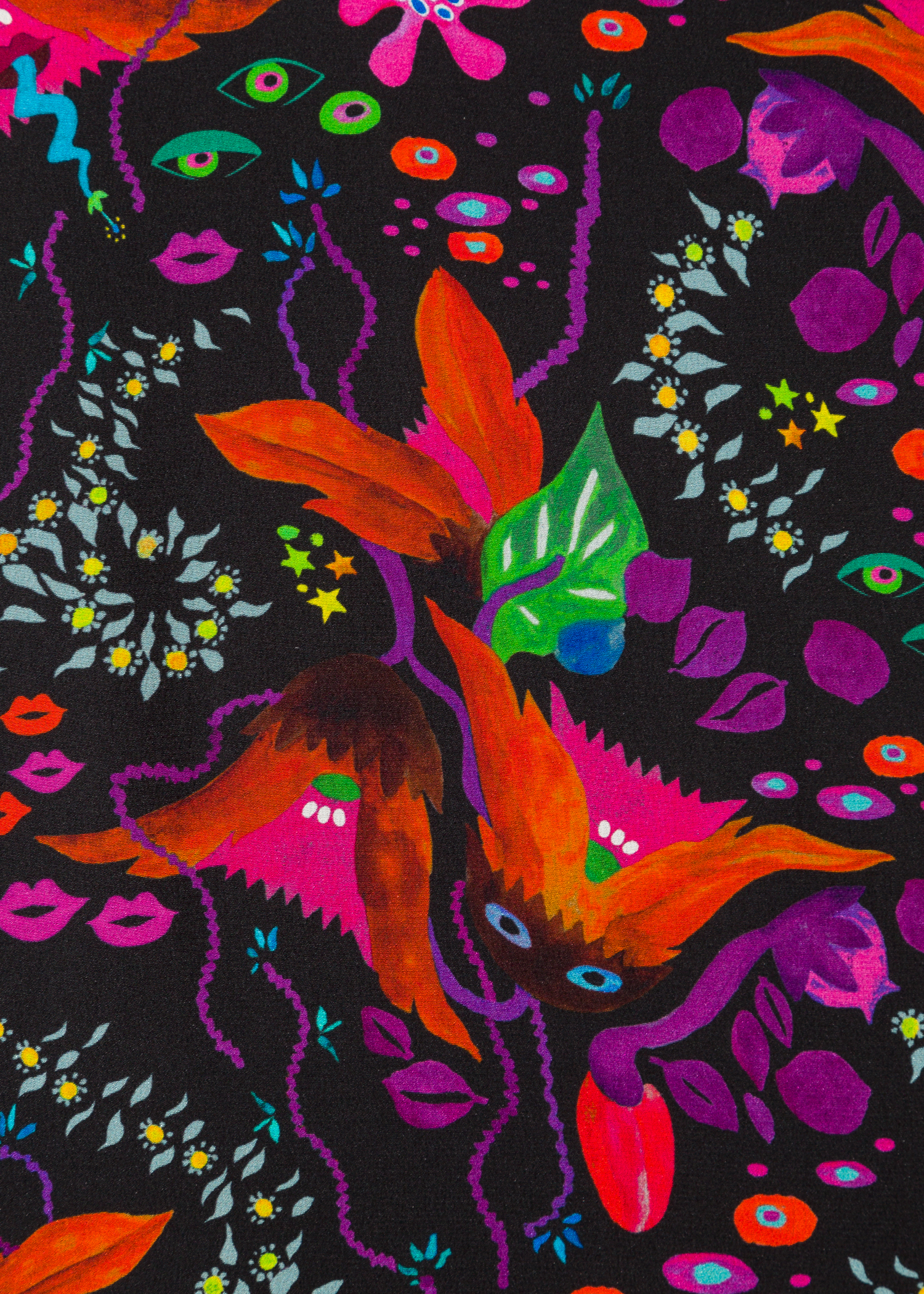 Detail view - Women's Black 'Earthling Floral' Wool V-Neck Sweater Paul Smith