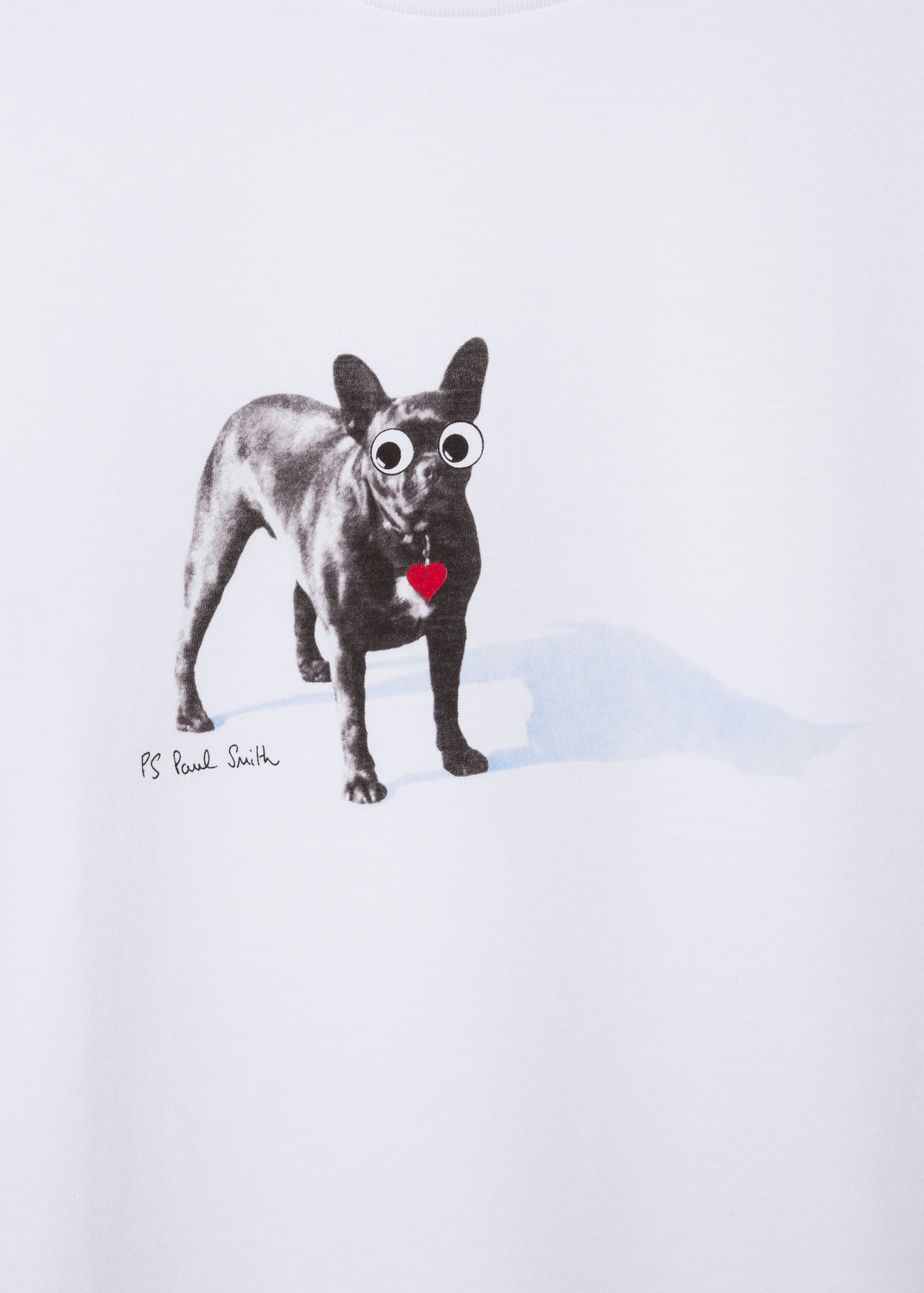 Print view - Women's White 'French Bulldog' Print Cotton T-Shirt Paul Smith