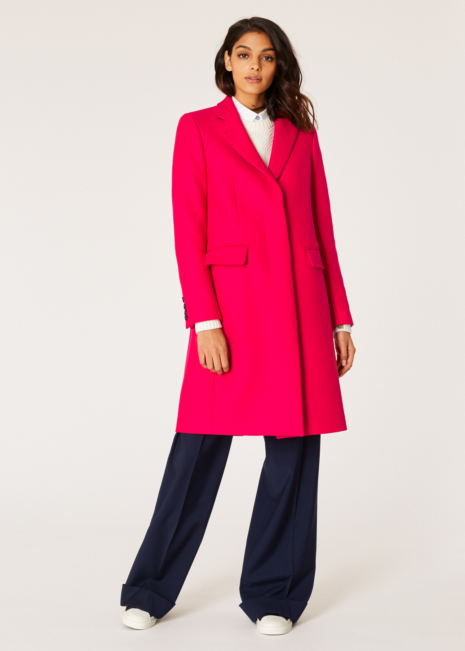 Francais Laine Manteau Paul En Smith Femme Et Cachemire Epsom Fuchsia zzFvRqP