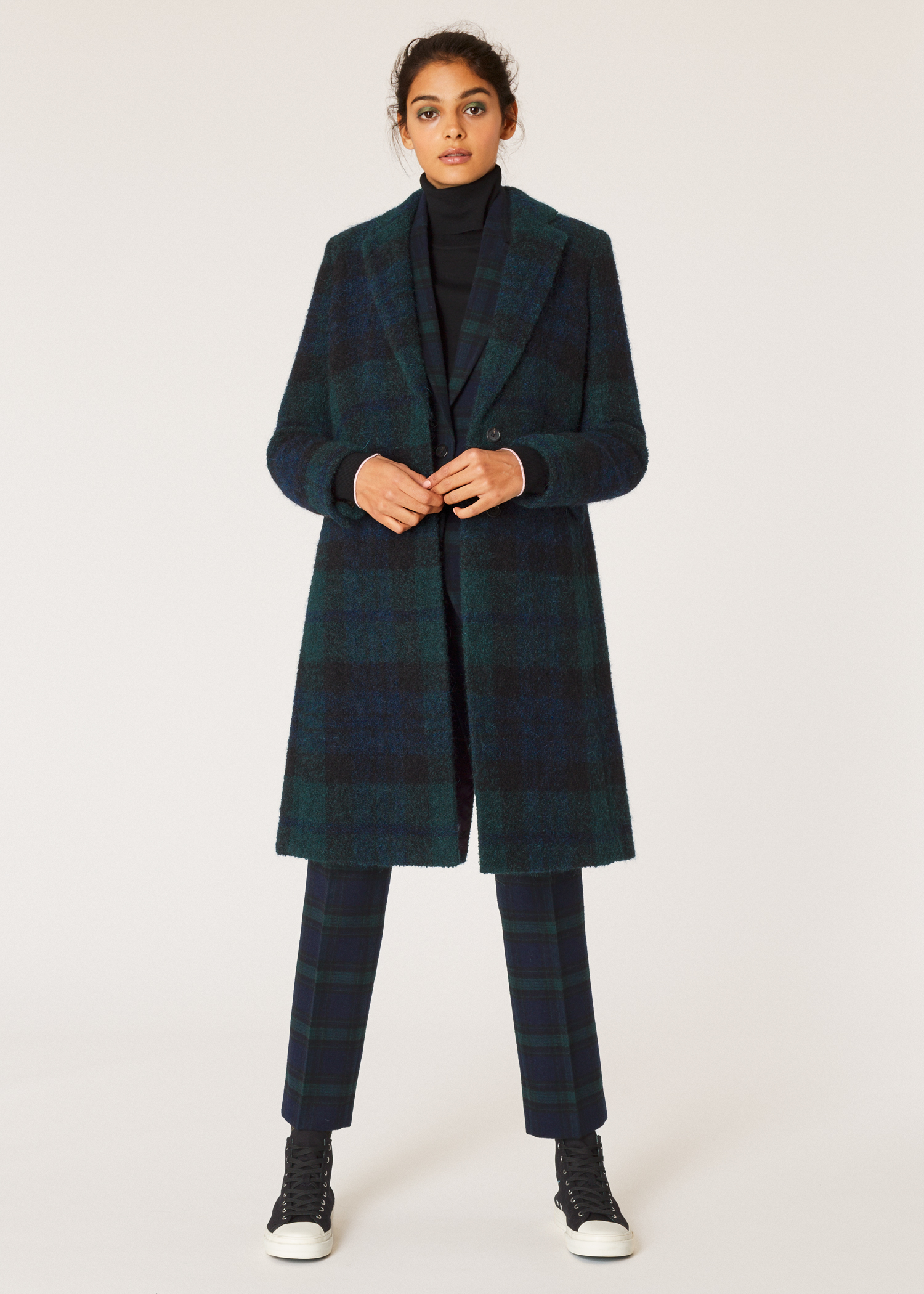 Women's Blackwatch Tartan Bouclé Epsom Coat - Paul Smith US