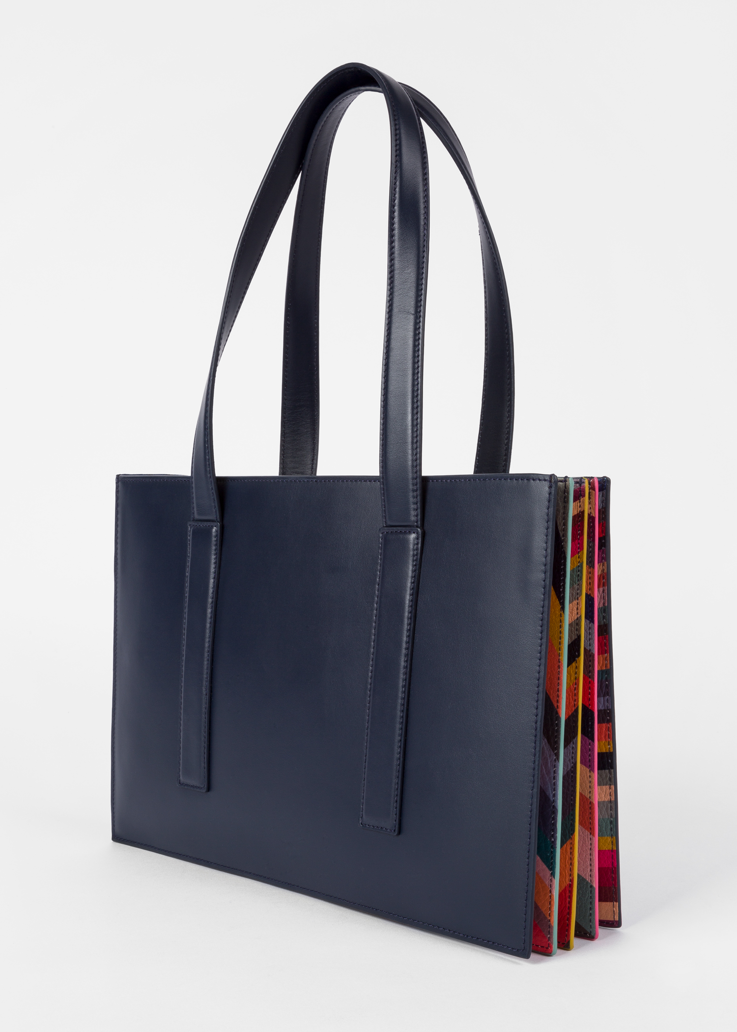 Women S Navy Concertina Swirl Small Leather Tote Bag Paul Smith Women S Navy Concertina Swirl Small Leather Tote Bag