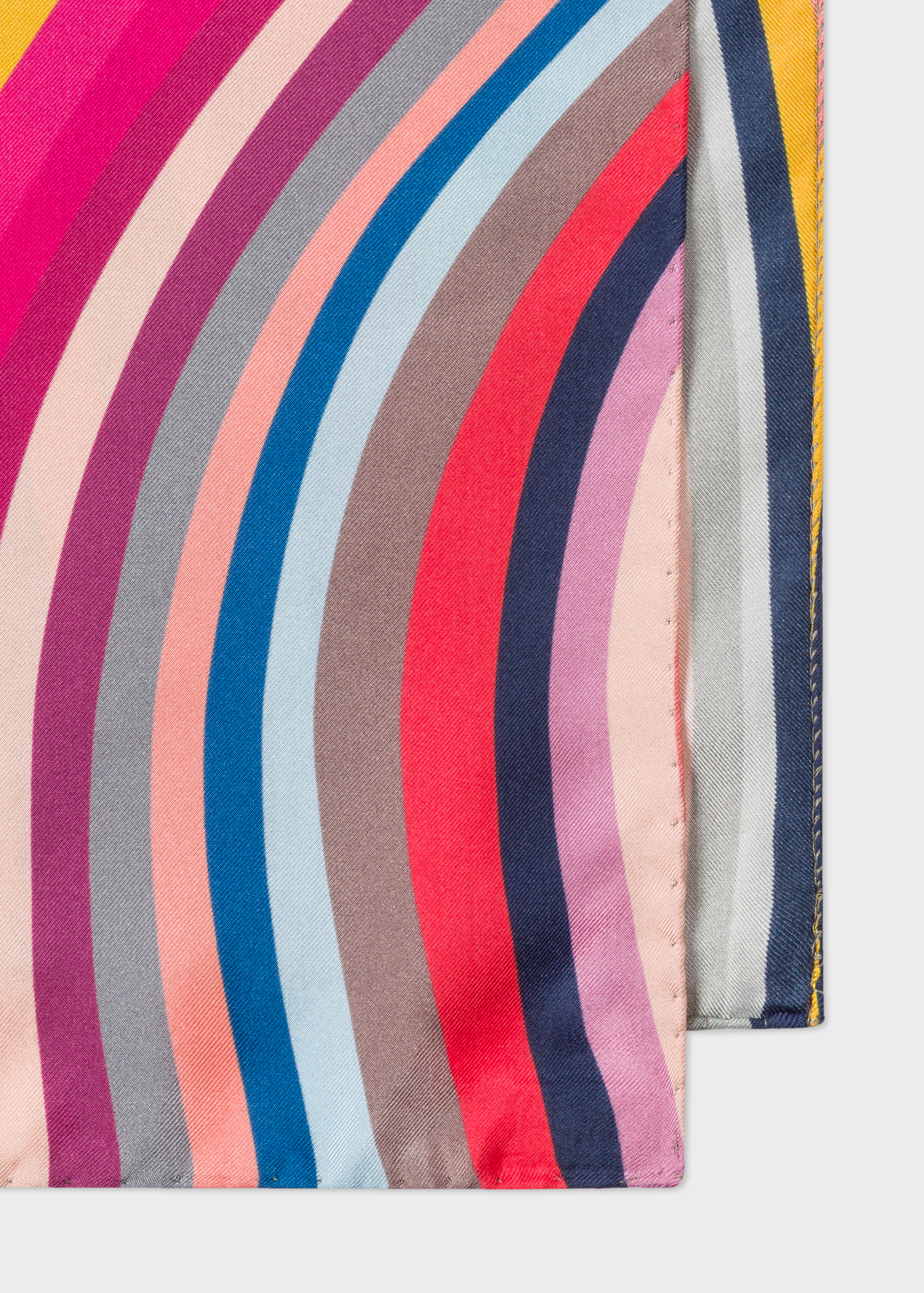 Corner view- Women's Multi-Colour 'Swirl' Silk Square Scarf by Paul Smith